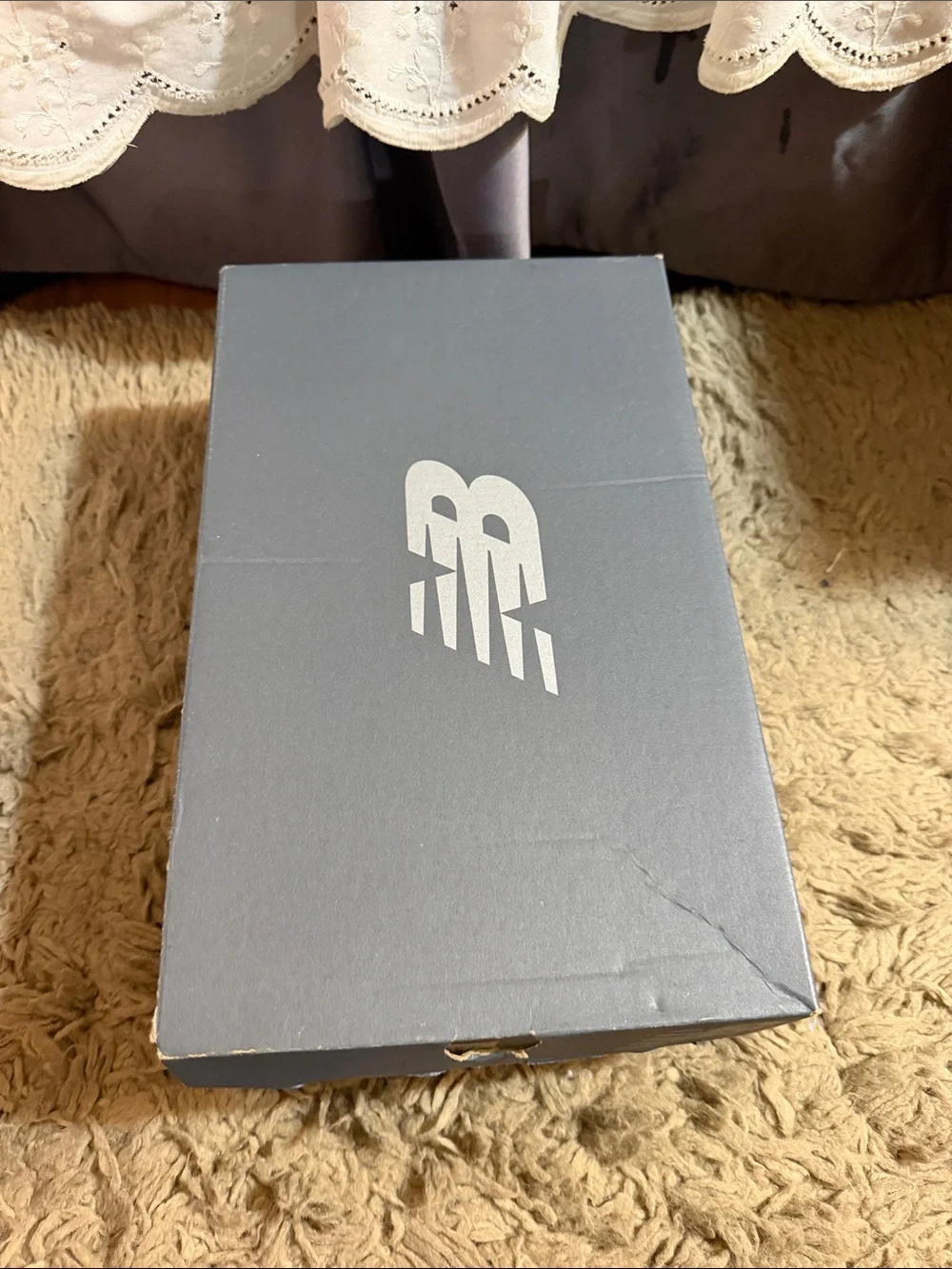 New Balance Dark Gray Shoe Box with Silver Logo